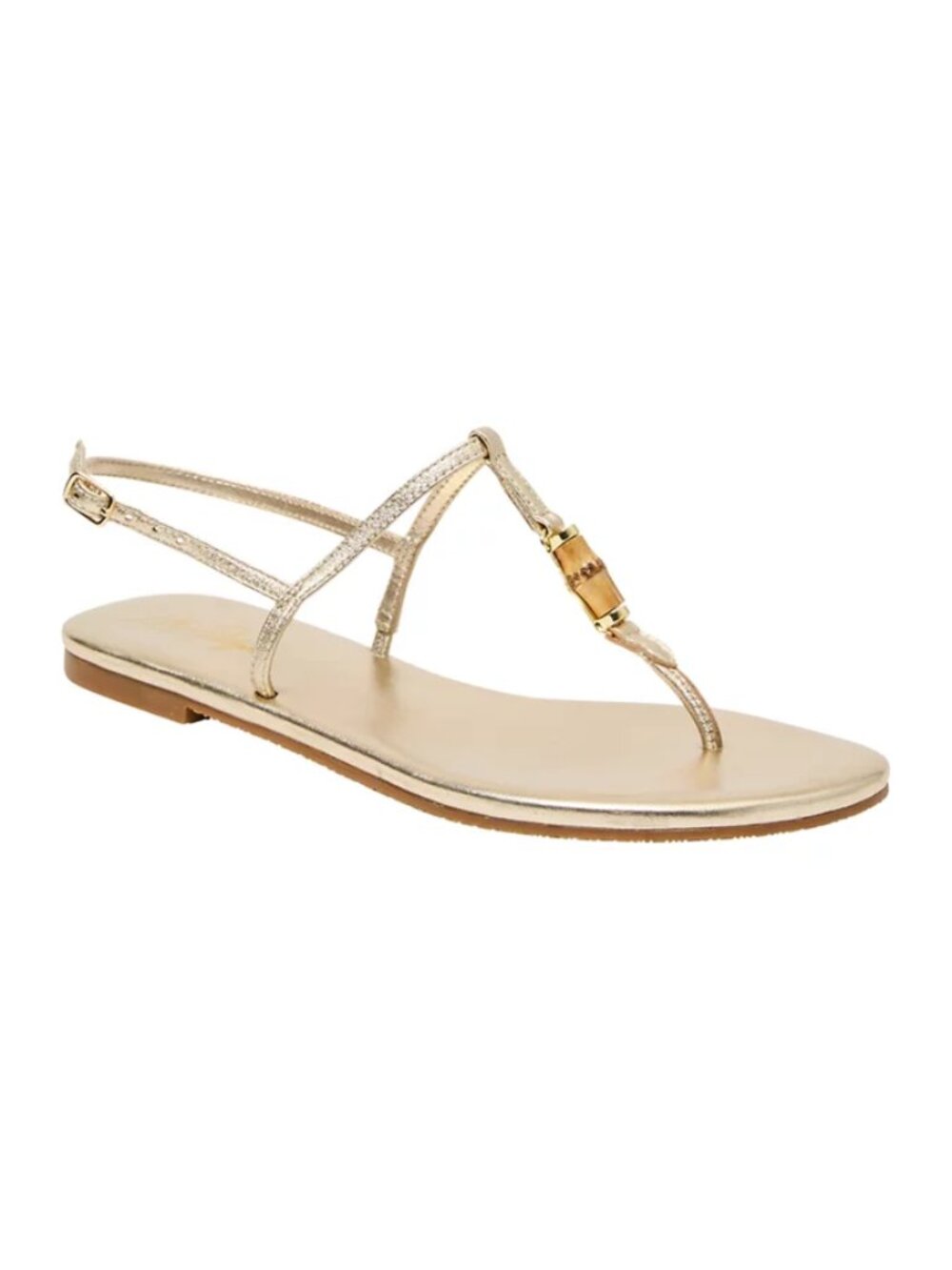 NWT Lilly Pulitzer Leena Gold Metallic Sandal, Size 6.5